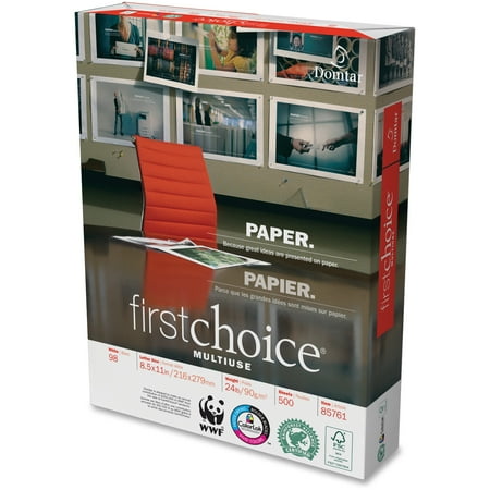 Domtar First Choice MultiUse 24 lb. Paper, Letter, White, 5000/carton