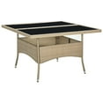 thumbnail image 4 of vidaXL Patio Outdoor Dining Table with Storage Solid Acacia Wood PE Rattan, 4 of 30