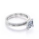 thumbnail image 3 of JeenMata Anillo Nupcial de 1,50 Quilates con Corte Princesa, Engaste en Garras y Detalles Pavé en Baño de Oro Blanco de 18 K sobre Plata (Personaliza la Banda de Tu Anillo de Bodas), 3 of 6