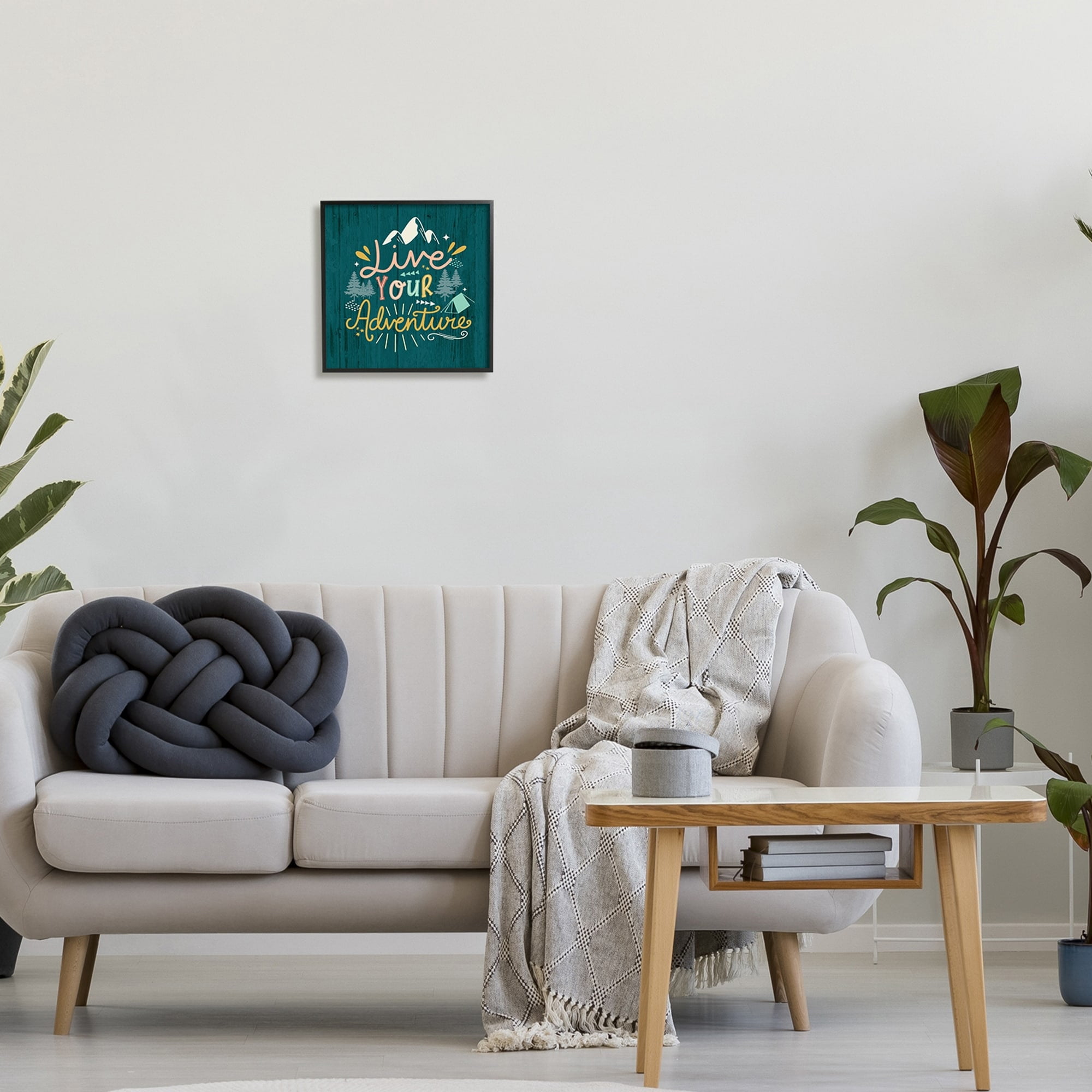 Stupell Industries Live Your Adventure Ornamented Outdoor Nature Rustic Background,24 x 24, Design by Louise Allen Designs