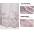 thumbnail image 4 of HOMEIORA 1pc Flower Valances Pastoral Embroidery Lace Valance Semi Sheer Lace Cafe Short Curtains for Bedroom Kitchen Decor Elegant Christmas Flower Leaves Kitchen Curtain, 29" x 24", Pink, 4 of 5