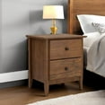 thumbnail image 5 of Grain Wood Furniture Greenport 2-Drawer Bedroom Nightstand, Solid Wood with Brushed Walnut Finish, 5 of 6
