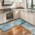 thumbnail image 3 of Kitchen Rugs Sets Of 2,Blue Marble Gold Wave Pattern Anti Fatigue Kitchen Mat Rugs Non Slip Washable,Decorative Kitchen Floor Mats for Kitchen,Sink,Laundry,17"x47"+17"x47", 3 of 5