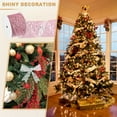 thumbnail image 6 of Uxcell Glitter Mesh Wired Ribbon for Christmas Tree and Gift Wrapping, Pink, 6 of 7