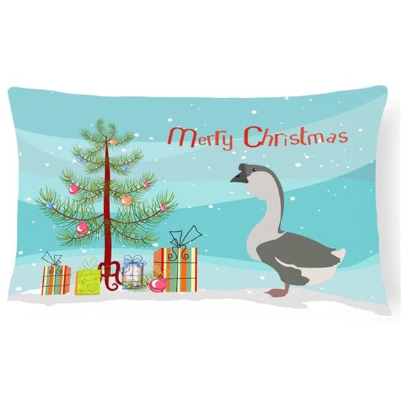 Carolines Treasures BB9266PW1216 African Goose Christmas Canvas Fabric Decorative Pillow, Teal, 12H x16W, multicolor