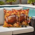 thumbnail image 5 of Fall Football Outdoor Pillow Covers 16"x16" Set of 2,Waterproof Throw Pillow Covers for Patio Furniture,Thanksgiving Maple Leaf Orange Yellow Decorative Cushion Pillowcases for Garden Couch Sofa, 5 of 9