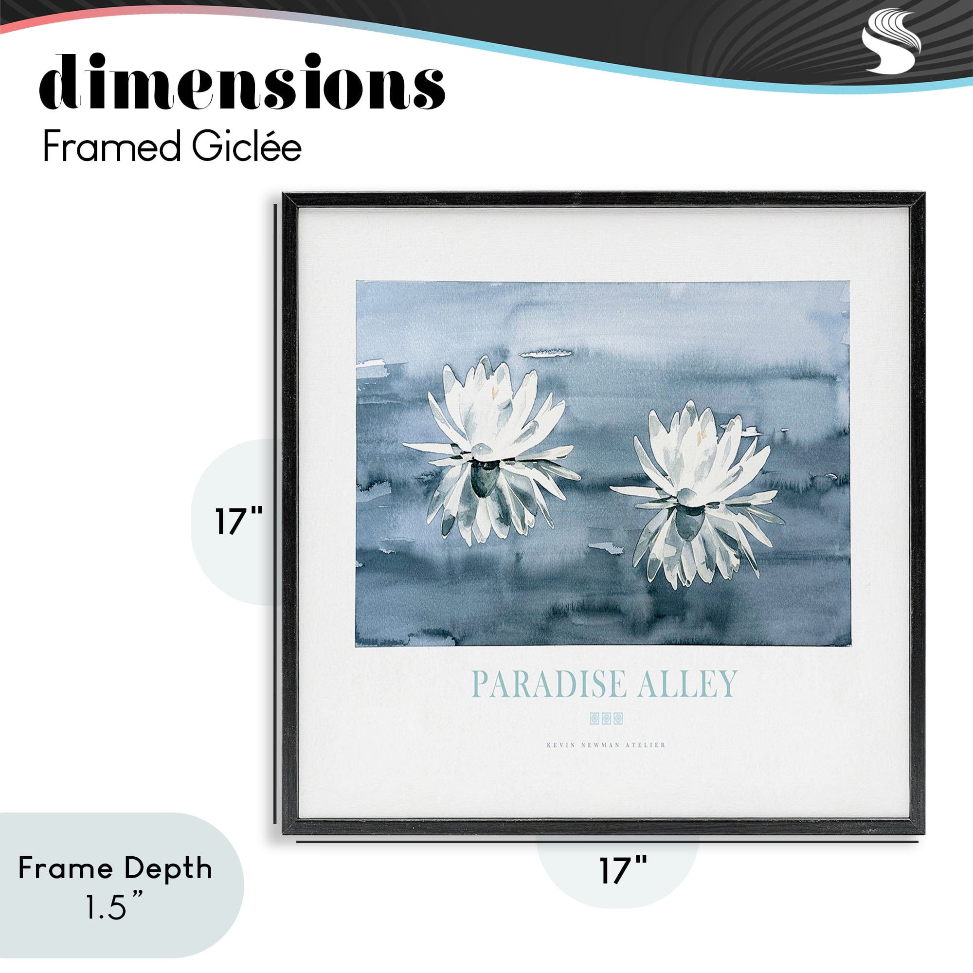 Stupell Industries Paradise Alley Water Lilies Black Framed Giclee Art, design by Jadei Graphics