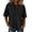 278-Noir, variante sur Craaazy Hauts à Manches Courtes pour Femmes Coupe Ample Couleur Unie Col Henley Blouse Décontractée avec Poche et Détail de Bouton Respirant pour l'Été Tenue Quotidienne