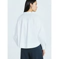 thumbnail image 3 of Scoop Women's and Women's Plus Cropped Oversized Button-Down Shirt, Sizes XS-4X, 3 of 5