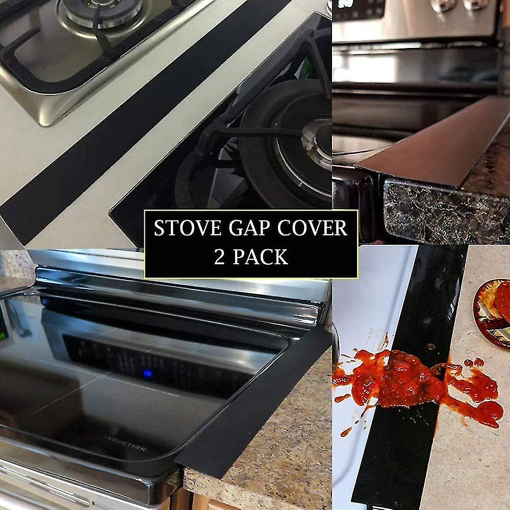 Bande De Protection Silicone Pour Cuisinière - 2 Pièces 21" Et 25" - Anti-huile, Anti-poussière, Facile à Nettoyer