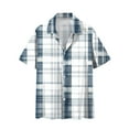 thumbnail image 6 of Awdenio Shirts for Men Casual Plaid Turndown Collar Poket Casual Short Sleeve Buttons Shirt Stretchy, Comfortable Fit for Summer, 6 of 6