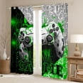 thumbnail image 2 of Feelyou Cartoon Game Console Black Out Curtains for Kids, Gamepad Gaming Curtains Pack of 2 (42x63 Each), Splash Honeycomb Green Bedroom Curtains, Blackout Curtains Room Decor, 2 of 6