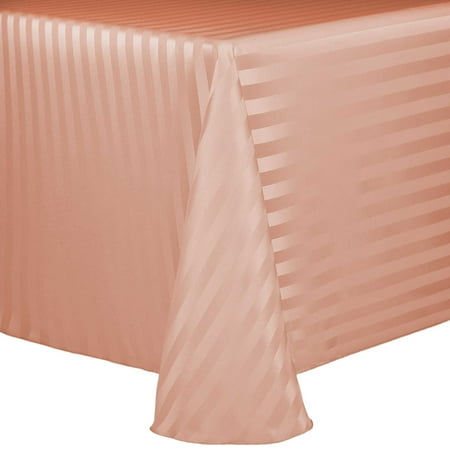 Oval Tablecloth Sizes - Ultimate Textile Satin-Stripe 52 x 70-Inch Oval Tablecloth