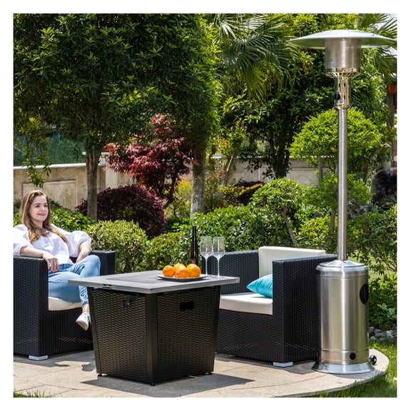 Propane Patio Heater w/Wheel Outdoor Heater ,000BTU Stainless Steel