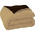 thumbnail image 7 of D.N.G. BEDDINGS 3 Piece Luxury Reversible Diamond Pattern Comforter Set Premium Super Soft, All Season 800 TC, 100% Egyptian Cotton Oversized Super King Size Chocolate-Taupe Color, 7 of 7