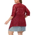 thumbnail image 3 of MODA NOVA Juniors Plus Draped Shawls Lightweight Open Front Lace Cardigans, 3 of 5