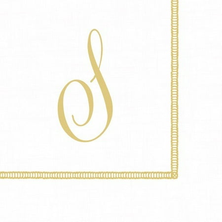- Monogram Initial S Paper Cocktail Napkins 20pk