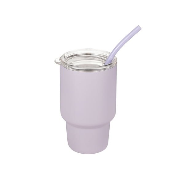 Mainstays Purple 4 oz Stainless Steel Double Wall Insulated Tumbler with Straw