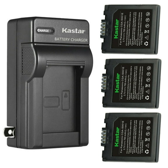 Kastar 3-Pack Battery and AC Wall Charger Replacement for Panasonic CGA-S001A/1B CGA-S001E CGA-S001E/1B, CGR-S001 DMW-BCA7, Leica BP-DC2 Battery, Panasonic DMC-F1, DMC-FX1, DMC-FX5, LEICA D-LUX Camera