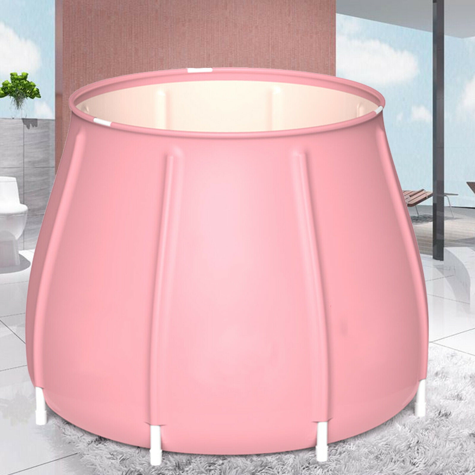 Oukaning Foldable Bathtub,Folding Bathtub Inflatable Water Tub Bathroom