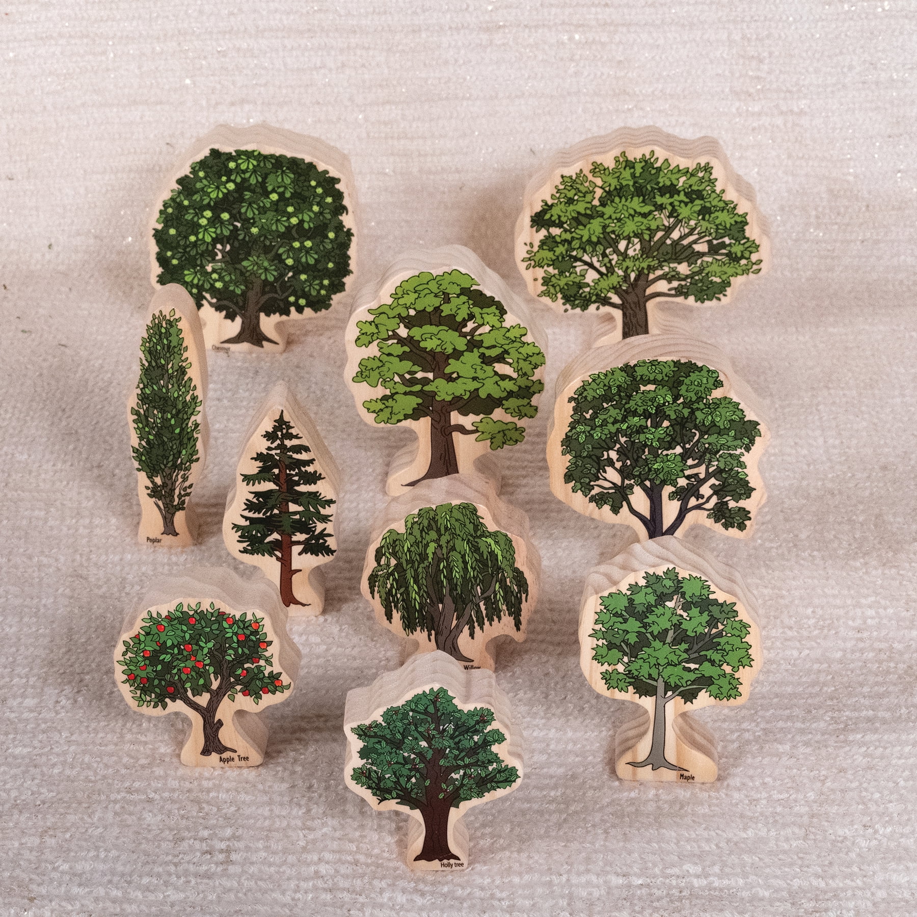 The Freckled Frog Trees of All Seasons Wooden Blocks - Set of 10 - Ages 2+