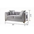 thumbnail image 3 of Modern Silver 2Pc Living Room Set with Solid Wood Frame (220×80×75cm, Velvet Fabric), 3 of 12