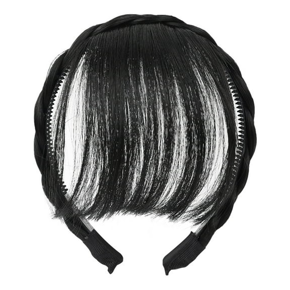 Aellinatey Lady Wispy Bangs (Black/ Brown/ Coffee) Lady Daily Wear Braided Headband