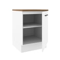 thumbnail image 5 of Madesa Hazel Kitchen Storage Base Cabinet with Adjustable Feet and an Internal Shelf 23 Inch Wide Engineered Wood Slab Doors Painted Finish Floor Mount Removable Plinth - White, 5 of 7