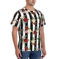 thumbnail image 4 of Yiaed Rose Flowers Print Mens Short Sleeve Tight Fit T-Shirt, Crewneck Casual Tee-Small, 4 of 5