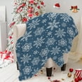 thumbnail image 2 of Winter Snowflakes Throw Blanket Christmas Throws Blankets Soft Warm Cozy Flannel Blanket for Bedroom Living Rooms Couch Sofa Bed Home Decorations 50x60 Inch, Blue, 2 of 7