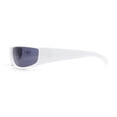 thumbnail image 3 of Trendy 90s Sport Look Curved Wrap Fashion Sunglasses White - Black, 3 of 4