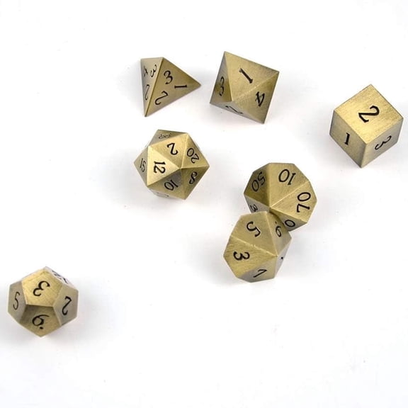 Metal Dice Full Set 7pcs Polyhedral Dice Set for RPG