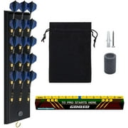 LOMGWAYS Wall Mounted Darts Holder Displaying 15pcs Darts Come with Darts Throw Line Marker