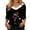 Christmas-Black, variant on Halloween Tee for Women Witch Shadow Print V-Neck Shirt Funny Spooky Season Tops Ghost Fall Pullover