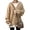 Camel, variant on Women's Gray Chunky Cable Knit V-Neck Pullover Sweater, Long Sleeve Loose