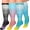 Gray Blue Blue, variant on 3 Pairs Plus Size Copper Compression Socks for Women & Men Circulation 20-30 mmHg - Better Blood Flow, Swelling , Best Support for Medical, Running, Nursing
