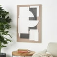 thumbnail image 2 of 25" x 37" Textured Geometric Framed Wall Art with Abstract Black and White Shapes and Fabric Backing, by DecMode, 2 of 10
