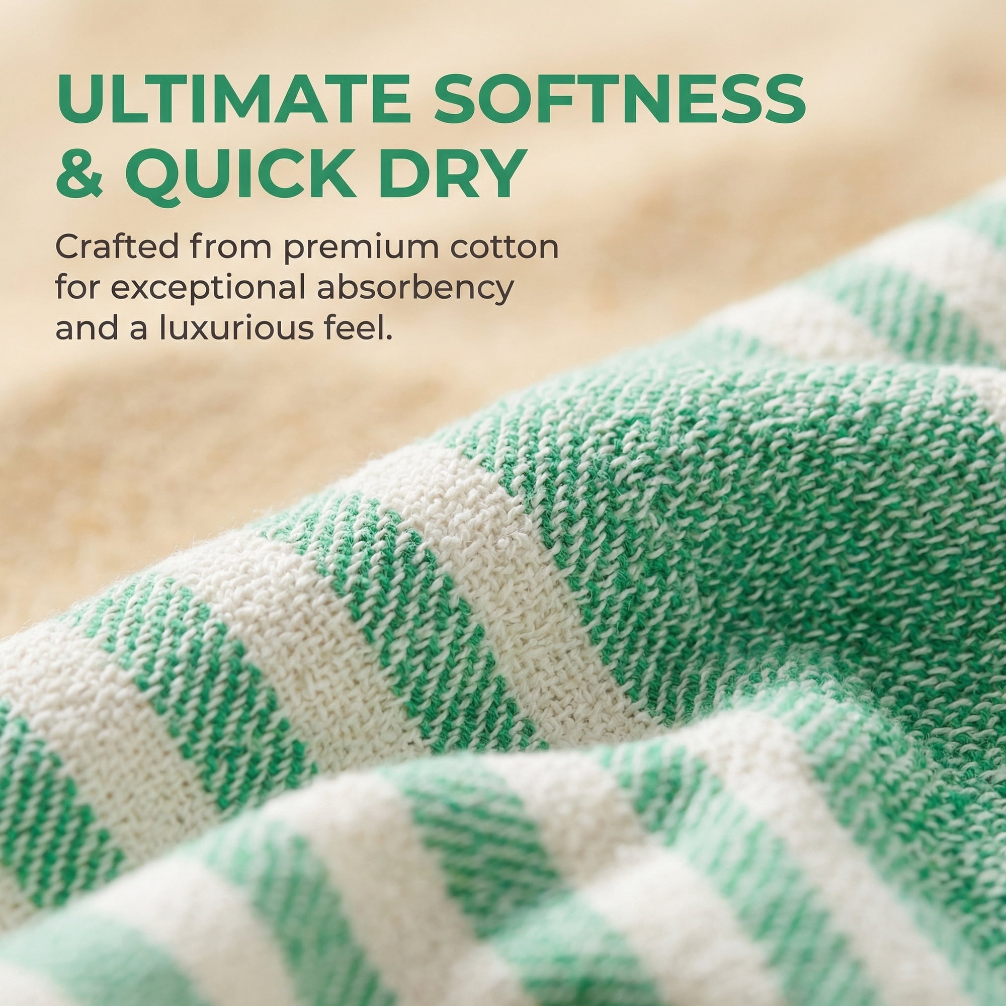 Unique Bargains 2 Pack Soft Sand Free Quick Dry Turkish Towel Green/Yellow 71"x40"