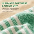 thumbnail image 3 of REGALWOVEN Turkish Beach Towel Striped Tassel Design Lightweight Sand Free Quick Dry Versatile Travel Yoga Picnic Towel 1 Pack Green 71" x 40", 3 of 7