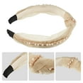 thumbnail image 4 of Unique Bargains 1 Pcs Women Knotted Headbands Fashion Bead Knot Headband Hair Accessories Beige, 4 of 7