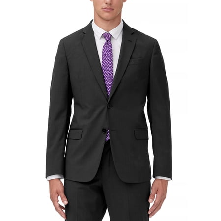 Armani Exchange Mens Slim Fit Wool Micro Stripe Suit Jacket 46 Regular Charcoal
