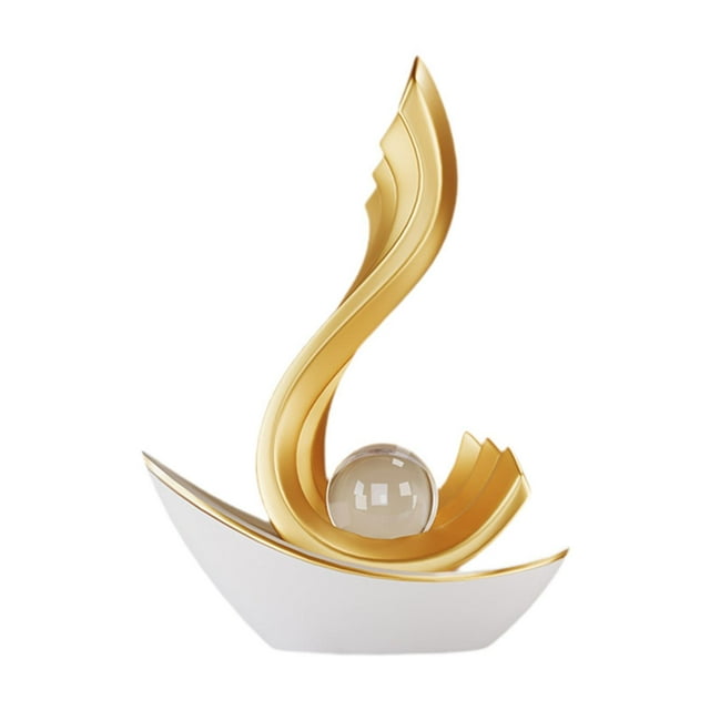 Estatua de barco, escultura artística, regalo, acento náutico, figura de escritorio, bola decorativa Blanco 185x8x258cm
