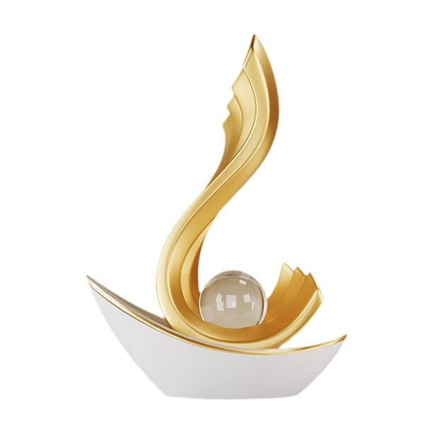 Estatua de barco con forma de bola, decorativa, para cumpleaños, regalo náutico, obra de arte moderna, coleccionable Blanco 185x8x258cm