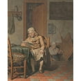 thumbnail image 2 of Pieter Christoffel Wonder 15x18 Gold Ornate Wood Frame and Double Matted Museum Art Print Titled - Interior with Reading Man (1790 - 1852), 2 of 4