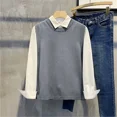 thumbnail image 4 of Chaleco de cuello redondo de color sólido para hombre, ropa de negocios, chaleco de cuello redondo, suéteres de punto para hombres, sin mangas, liso, holgado, elegante X, 4 of 5