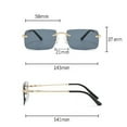 thumbnail image 6 of Square Glasses For Men And Women Frameless With Metal Frame AC Lens Retro Sun Glasses Ideal For Driving Travel, 6 of 6