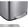 thumbnail image 6 of HELLONE 50L/13Gal Heavy Duty Hands-Free Stainless Steel Kitchen Trash Can, Commercial Rectangular Kitchen Waste Bin, with Soft Close Lid & Inner Liner, Fingerprint-Resistant, 6 of 8