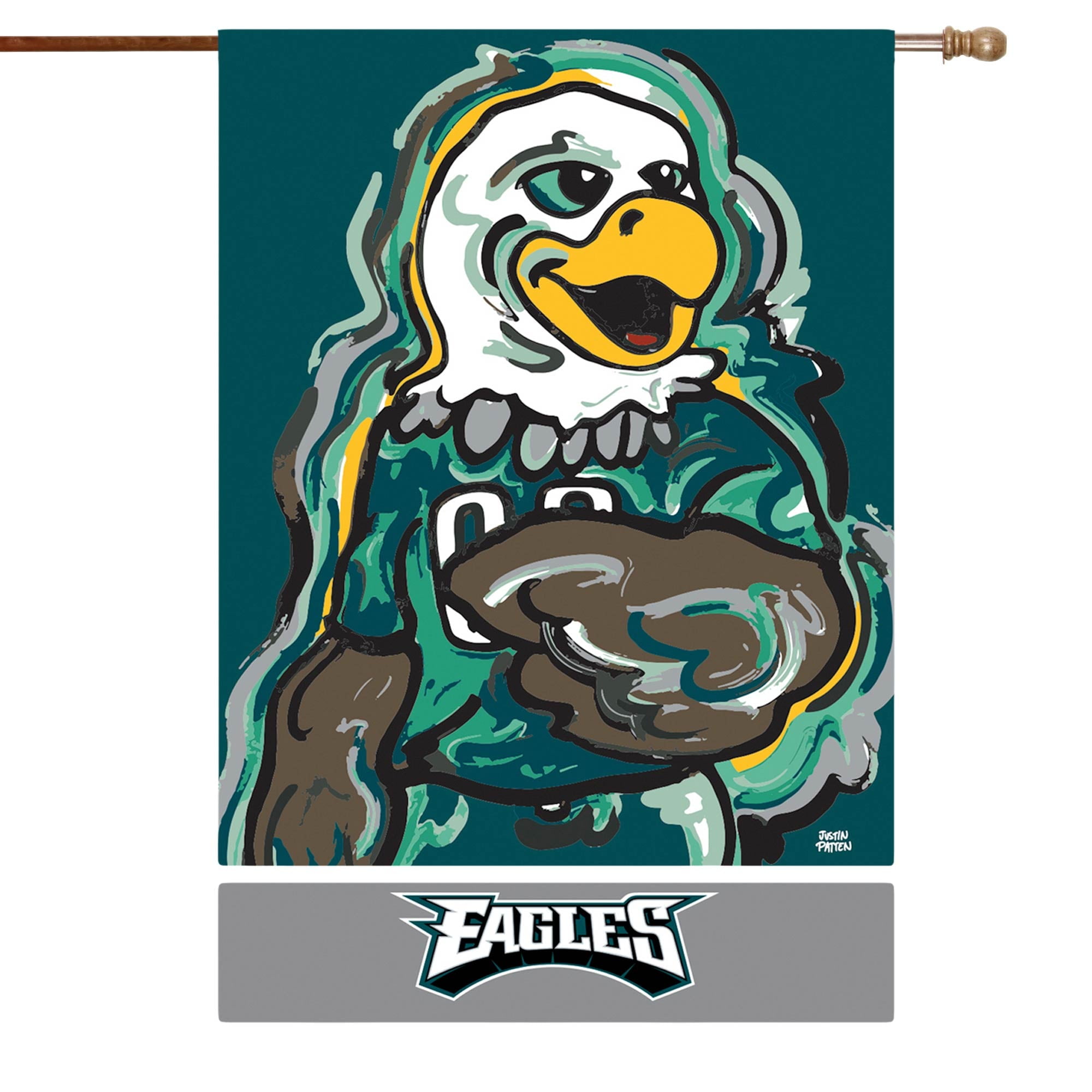 Philadelphia Eagles 29 X 43 Double Sided Justin Patten House Flag Walmart Com Walmart Com