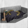 thumbnail image 6 of Anchor Soft Flannel Fleece Throw Blanket, Marine Pattern Tranquility Peacefulness Display Nautical Marine Print, Cozy Plush for Indoor and Outdoor Use, 50" x 60", Plum Yellow, by Ambesonne, 6 of 6