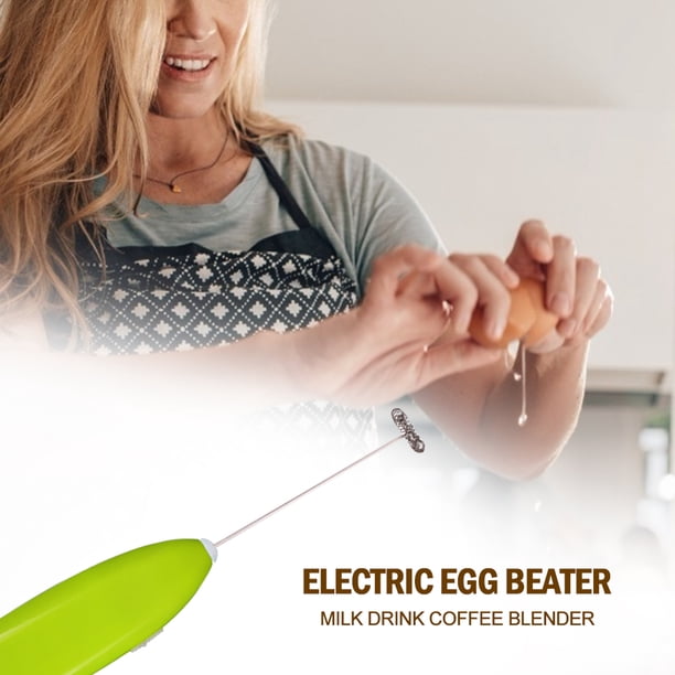Batidor De Huevos Eléctrico Bebida De Leche Licuadora De Café Batidor De Huevos Agitador (Verde)